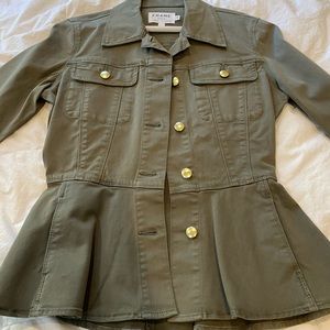 Frame green denim flared jacket